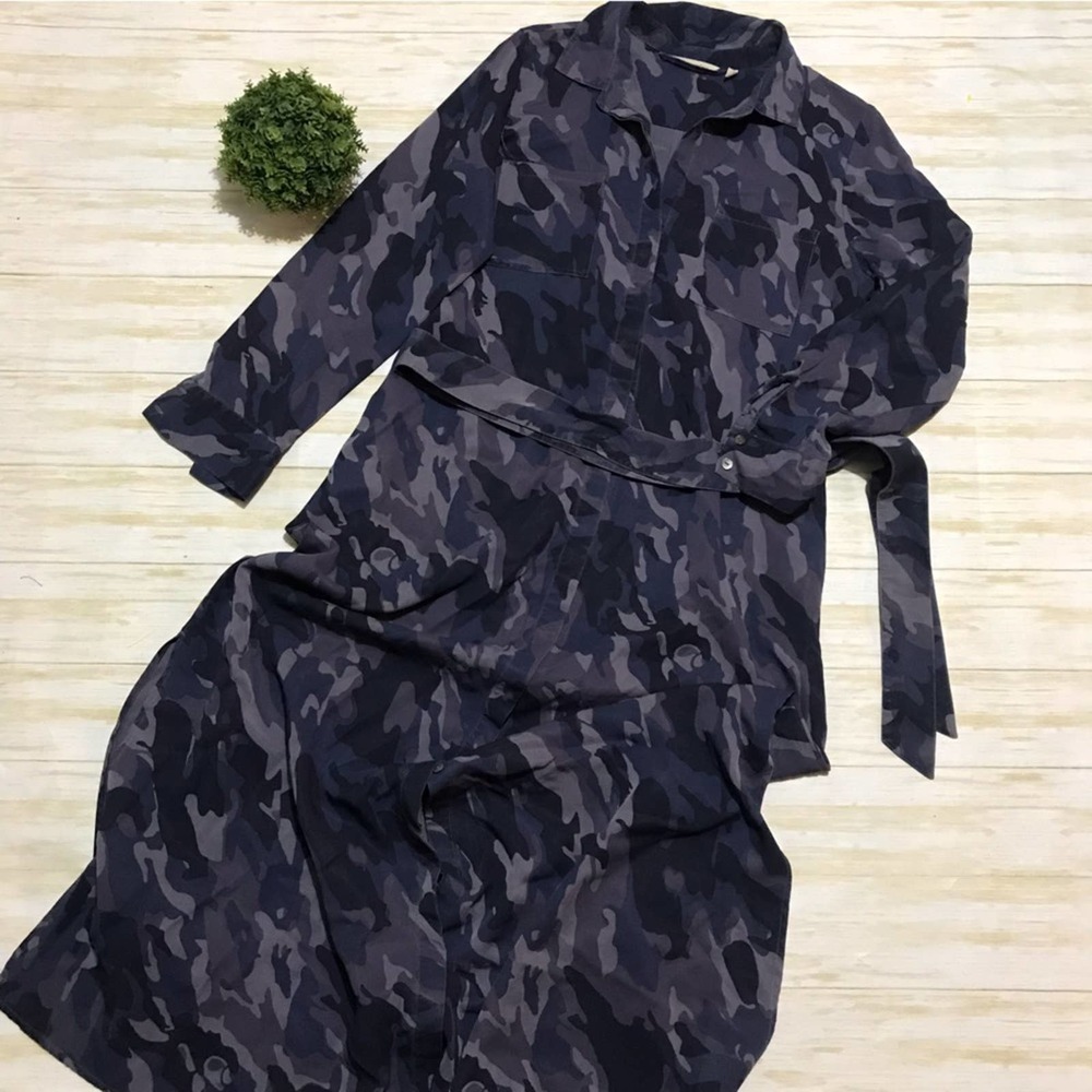 Soft Surroundings Camouflage Dress in Blue‎ and Gray